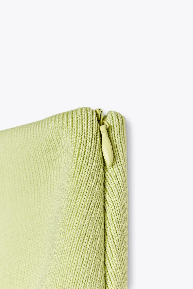 MIXED PLEATED KNIT SKIRT
