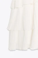 RUFFLED HALTER DRESS