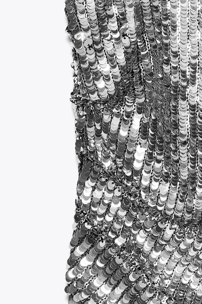 ASYMMETRIC SEQUIN TOP