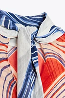 ZW COLLECTION PRINTED BOW SHIRT