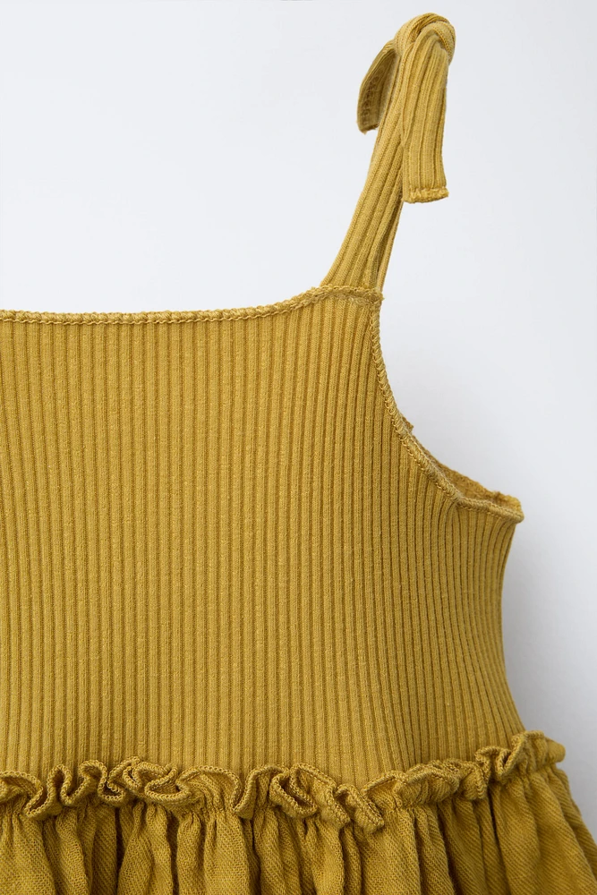 ROBE EN MATIÈRES VARIÉES RIB À TEXTURE