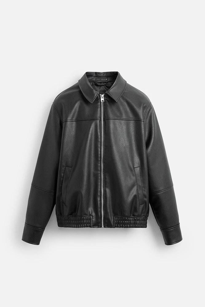 BLOUSON EN MATIÈRE SYNTHÉTIQUE