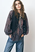 METALLIC THREAD PRINTED BLOUSE