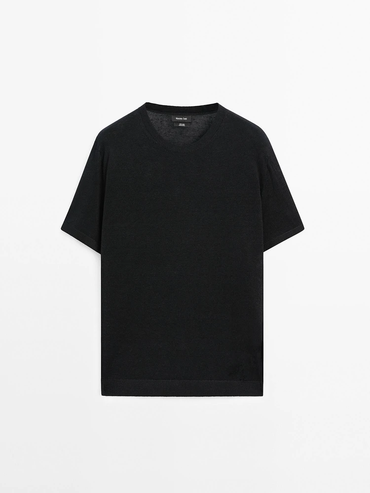 T-shirt en maille à manches courtes 100 % lin