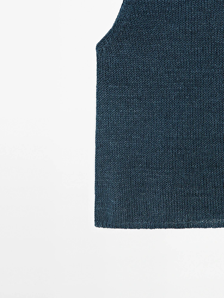 Top en maille à encolure américaine