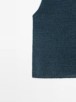 Top en maille à encolure américaine