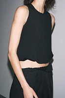 PUFFY HEM KNIT TOP