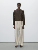 Chemise fluide en lin avec nœud - Studio