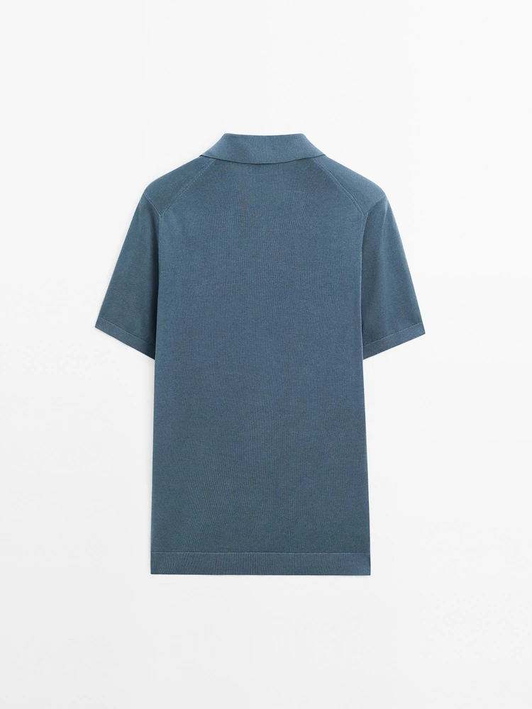 Polo en maille de coton à manches courtes