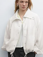 Flowing bomber jacket with voluminous detail