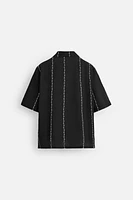 CHEMISE BRODERIE CONTRASTÉE