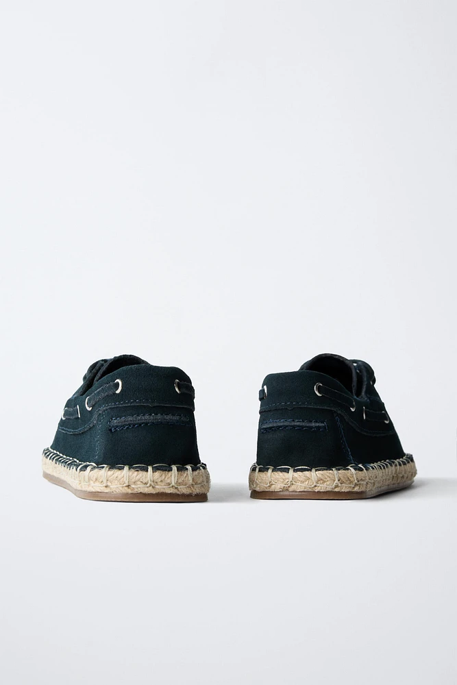 CHAUSSURES BATEAU JUTE CROÛTE DE CUIR