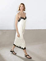 Robe longue nuisette contrastante