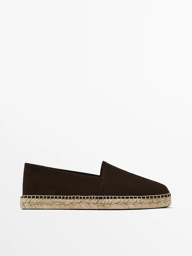 Split suede espadrilles