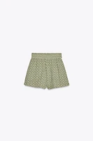 EMBROIDERED PERFORATED SHORTS