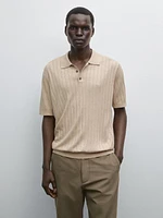 Polo en maille côtelée