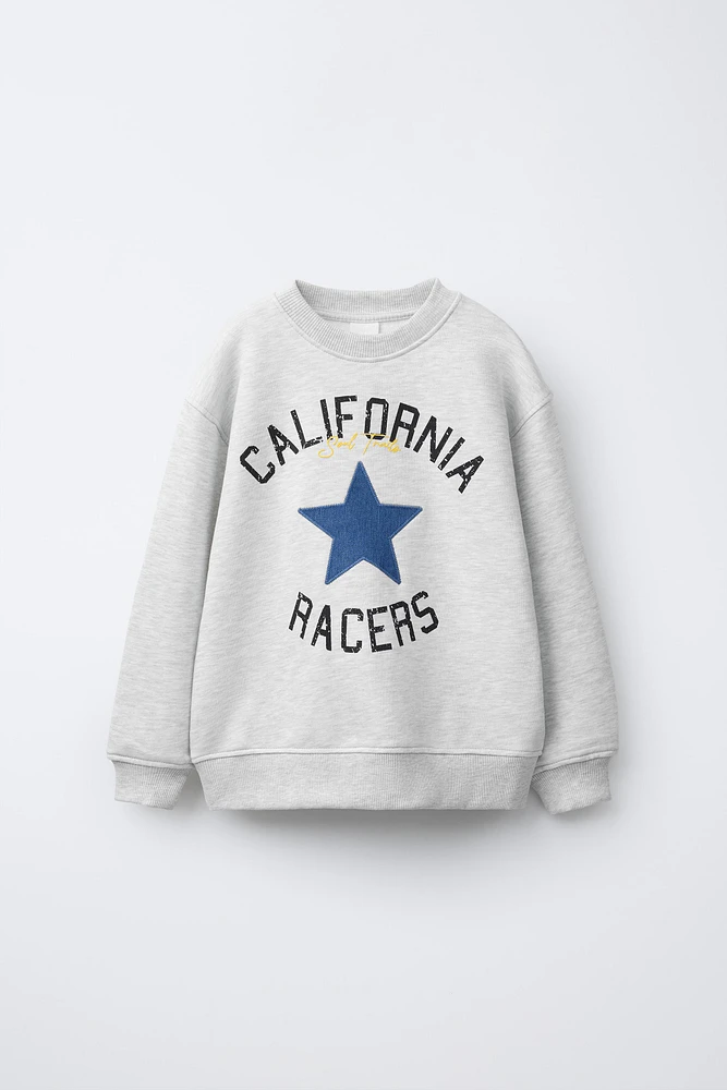 STAR PATCH PRINT SWEATSHIRT