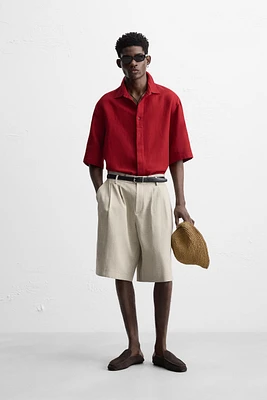 CHEMISE STRUCTURE COTON ET LIN