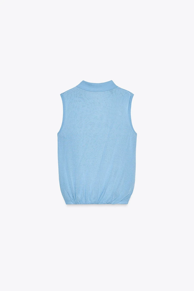 TOP POLO EN MAILLE