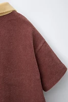 CONTRAST COLLAR TERRY POLO SHIRT