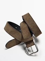 Shaded split suede leather belt