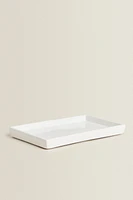 WHITE EARTHENWARE BATHROOM TRAY