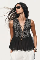 EMBROIDERED LACE BLOUSE