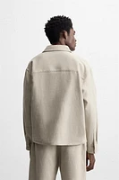 LINEN TEXTURED OVERSHIRT