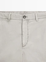 Lightweight linen blend Bermuda shorts