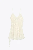SEQUIN RUFFLE MINI DRESS