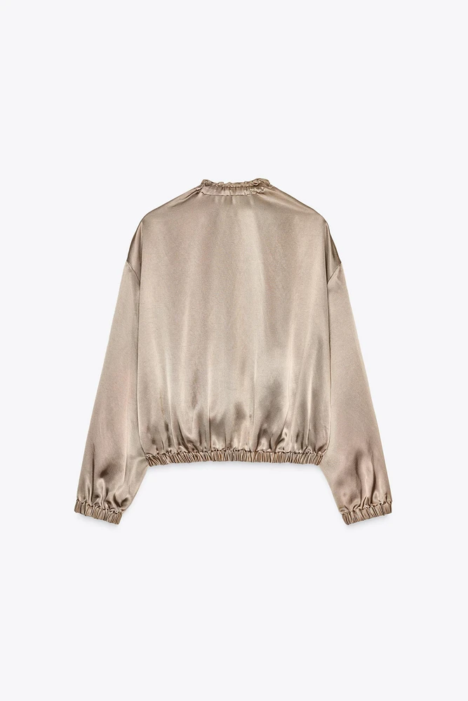 SATIN RUFFLE JACKET