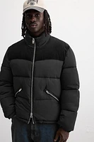 CORDUROY TRIM QUILTED JACKET