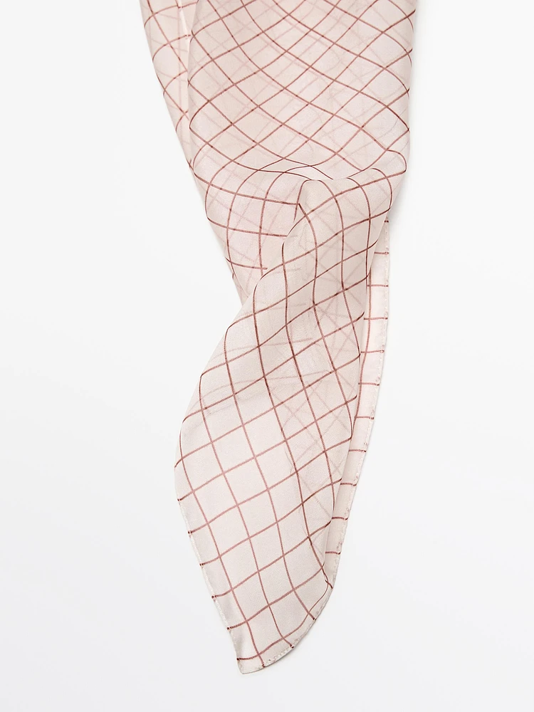100% silk check pocket square