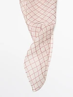 100% silk check pocket square