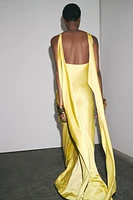 ROBE SATINÉE FOULARD DOS