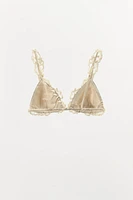 BEADED LACE TRIANGLE BRA