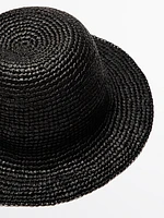 Raffia hat with bow