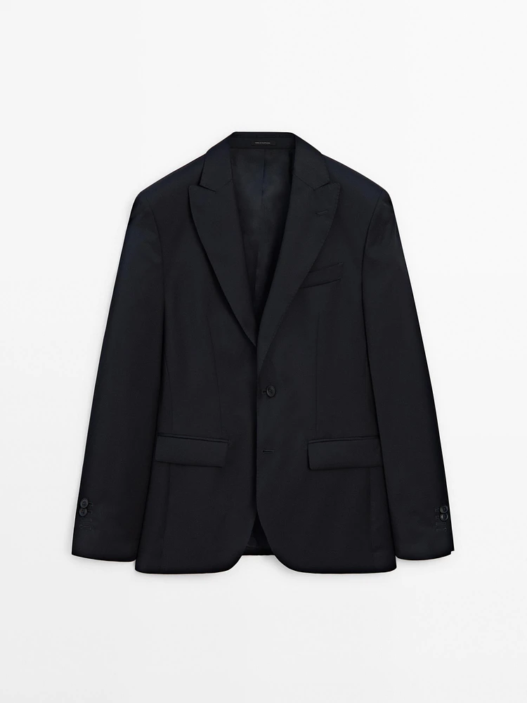 Veste de costume unie 100 % laine