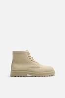 LEATHER LACE-UP BOOTS