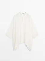 Semi-sheer long flowing shirt