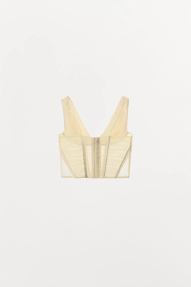 COMBINATION SATIN EFFECT CORSET TOP