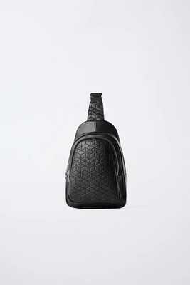 EMBOSSED CROSSBODY BACKPACK