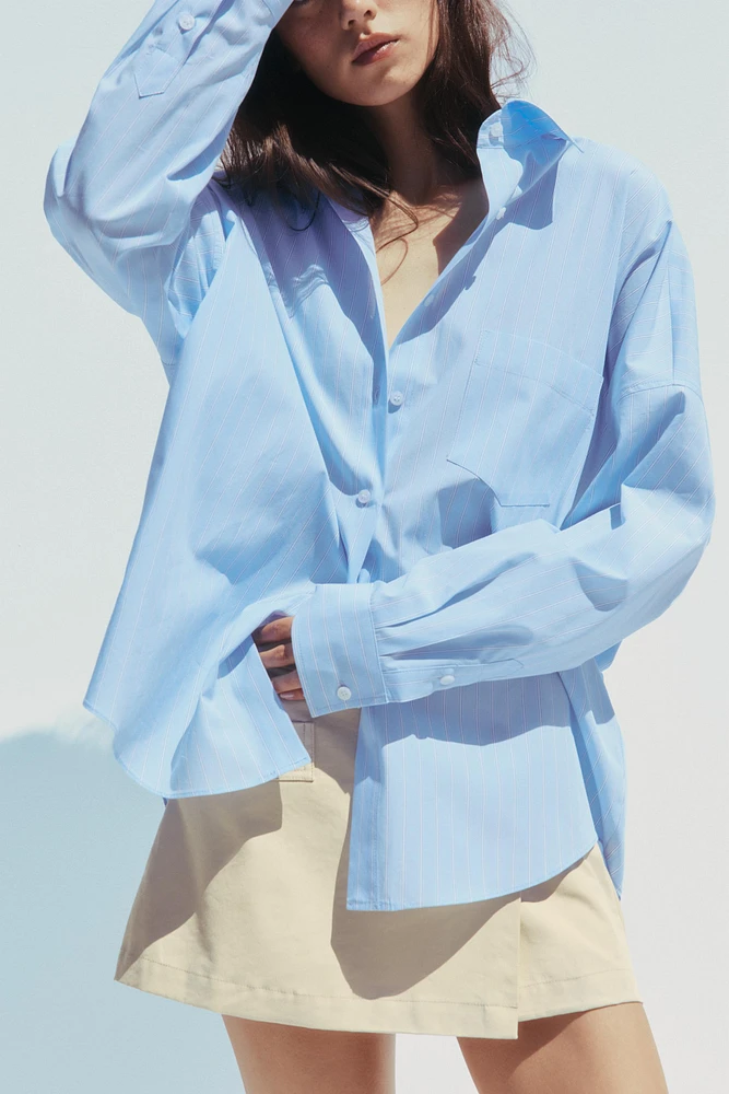 CHEMISE OVERSIZE POPELINE RAYÉE