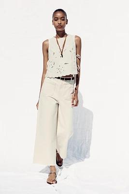 Z1975 BELTED HIGH-WAISTED CULOTTES