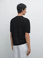 T-shirt en maille à manches courtes 100 % lin