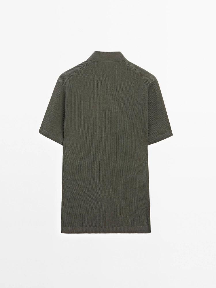 Mercerised cotton short sleeve polo shirt