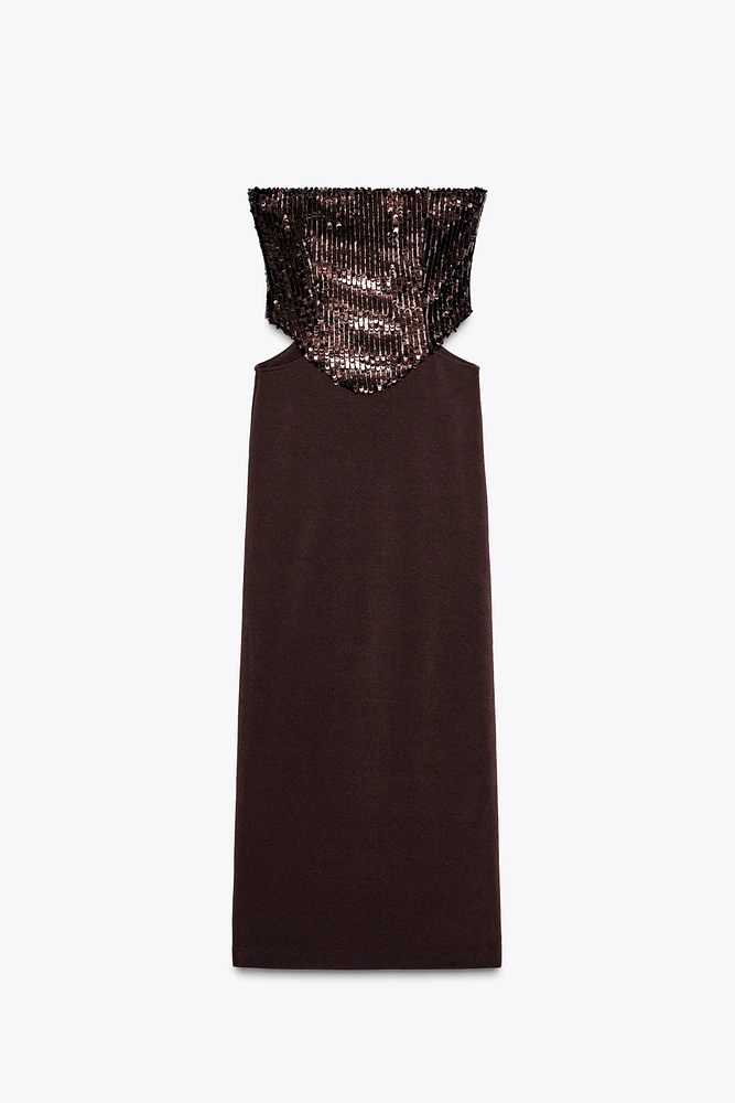 ROBE COMBINÉE SEQUINS CUT OUT