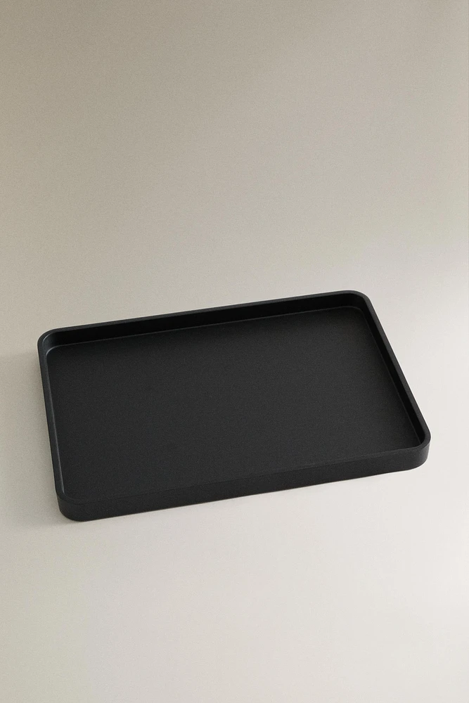 BLACK RESIN BATHROOM TRAY