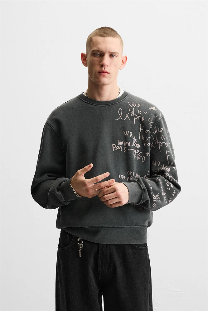 TEXT PRINT SWEATSHIRT