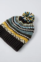 JACQUARD CAP WITH POMPOM